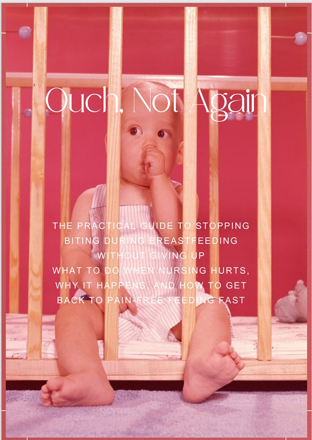 Ouch not again guide showing breastfeeding biting solution